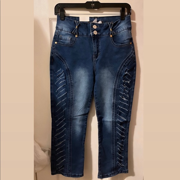 Mitzi Michel Women's Size 9 Shaping High Waisted Butt Lifting Jeans Dark Blue - Picture 1 of 5